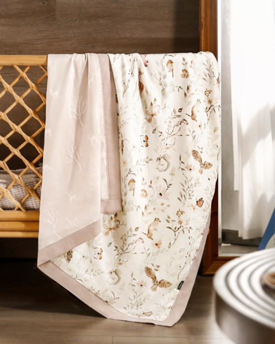 GRSSDER Muslin Cotton Quilt Blanket - Silky Soft and Breathable Baby Blanket Quilt, Oversized Muslin Blankets for Newborns, Toddlers & Kids, 6 Layers Reversible Design for All Seasons, 47" x 47"