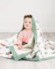 GRSSDER Cotton Muslin Quilt Blanket - Silky Soft and Breathable Kids' Throw Blanket, Oversized Muslin Blankets for Newborns, Toddlers & Kids, 6 Layers Reversible Design for All Seasons, 55" x 69"