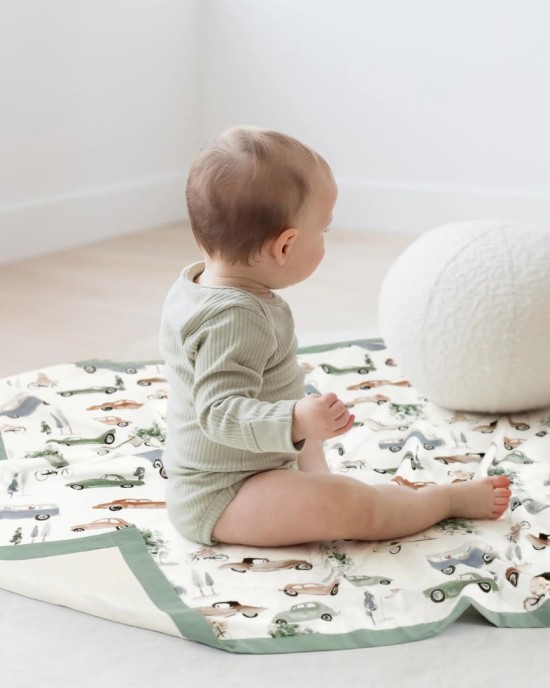 GRSSDER Cotton Muslin Quilt Blanket - Silky Soft and Breathable Kids' Throw Blanket, Oversized Muslin Blankets for Newborns, Toddlers & Kids, 6 Layers Reversible Design for All Seasons, 55" x 69"