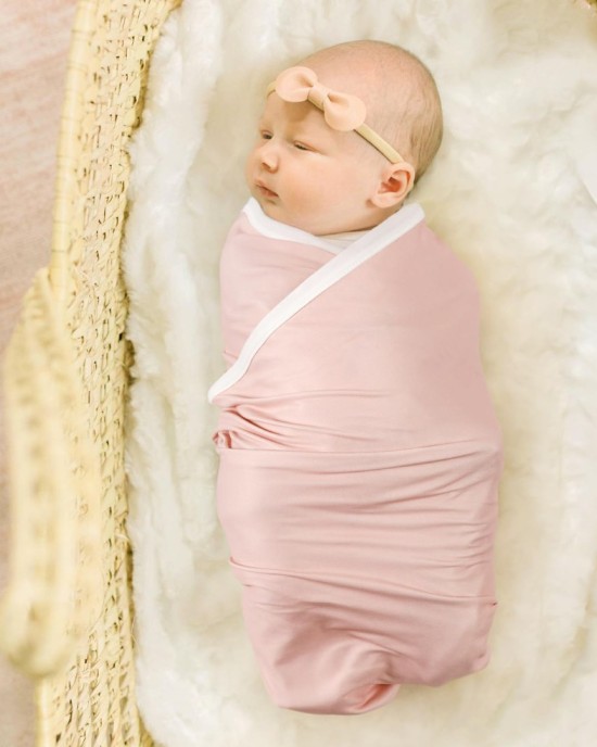 GRSSDER Baby Swaddle Blanket 2 Pack, Super Soft Jersey Knit Quilt Blankets for Baby Girls, Reversible Double Layer Receiving Blankets 34 x 44 Extra Large for Swaddling, Pink Rose & Blush Flora