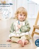 GRSSDER 2 Pack Long Sleeve Baby Feeding Bibs, Soft Waterproof Coverall Baby Led Weaning Bib with Large Food Catcher Pocket
