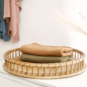 GRSSDER Newborn Swaddle Blanket, Ultra Soft Jersey Receiving Blanket with Matching Headband and Beanie Set 33×44", Stretchy Baby Neutral Swaddle Wrap for Girls and Boys