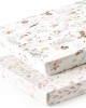 Pack n Play Sheets FItted 2 Pack, Stretchy Ultra Soft Jersey Knit Pack and Play Sheets, Universal Fitted Portable/Mini Crib Mattresses Snug and Safe, Beautiful Blush Pink Floral and Cute Animals Print