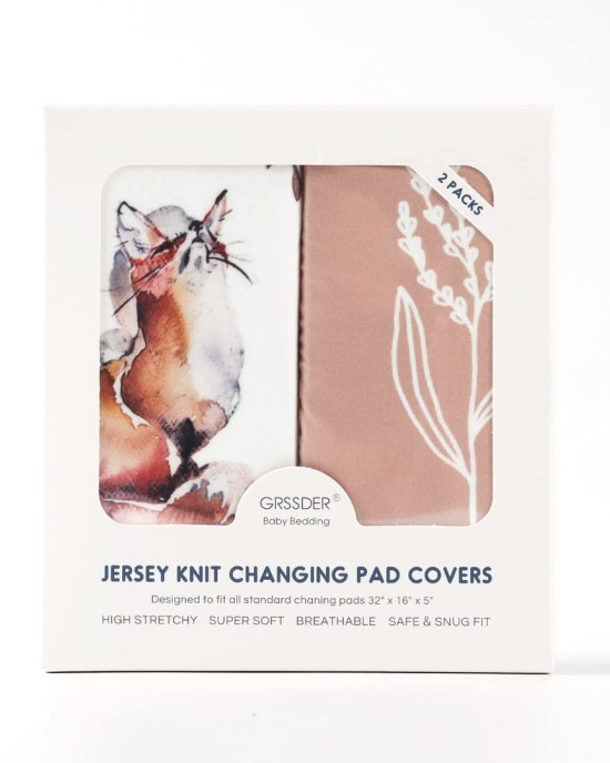 GRSSDER Stretchy Ultra Soft Fitted Bassinet Sheet Set 2 Pack, Universal Fit for Bassinets Baby Cradle Moses Basket Oval Rectangle Mattress, Stylish Jungle Deer Bassinet Sheets for Girls and Boys