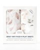 Pack n Play Sheets FItted 2 Pack, Stretchy Ultra Soft Jersey Knit Pack and Play Sheets, Universal Fitted Portable/Mini Crib Mattresses Snug and Safe, Beautiful Blush Pink Floral and Cute Animals Print